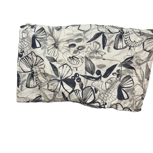 West Elm bird tropical flower neutral gray white single pillow cover - Picture 1 of 2